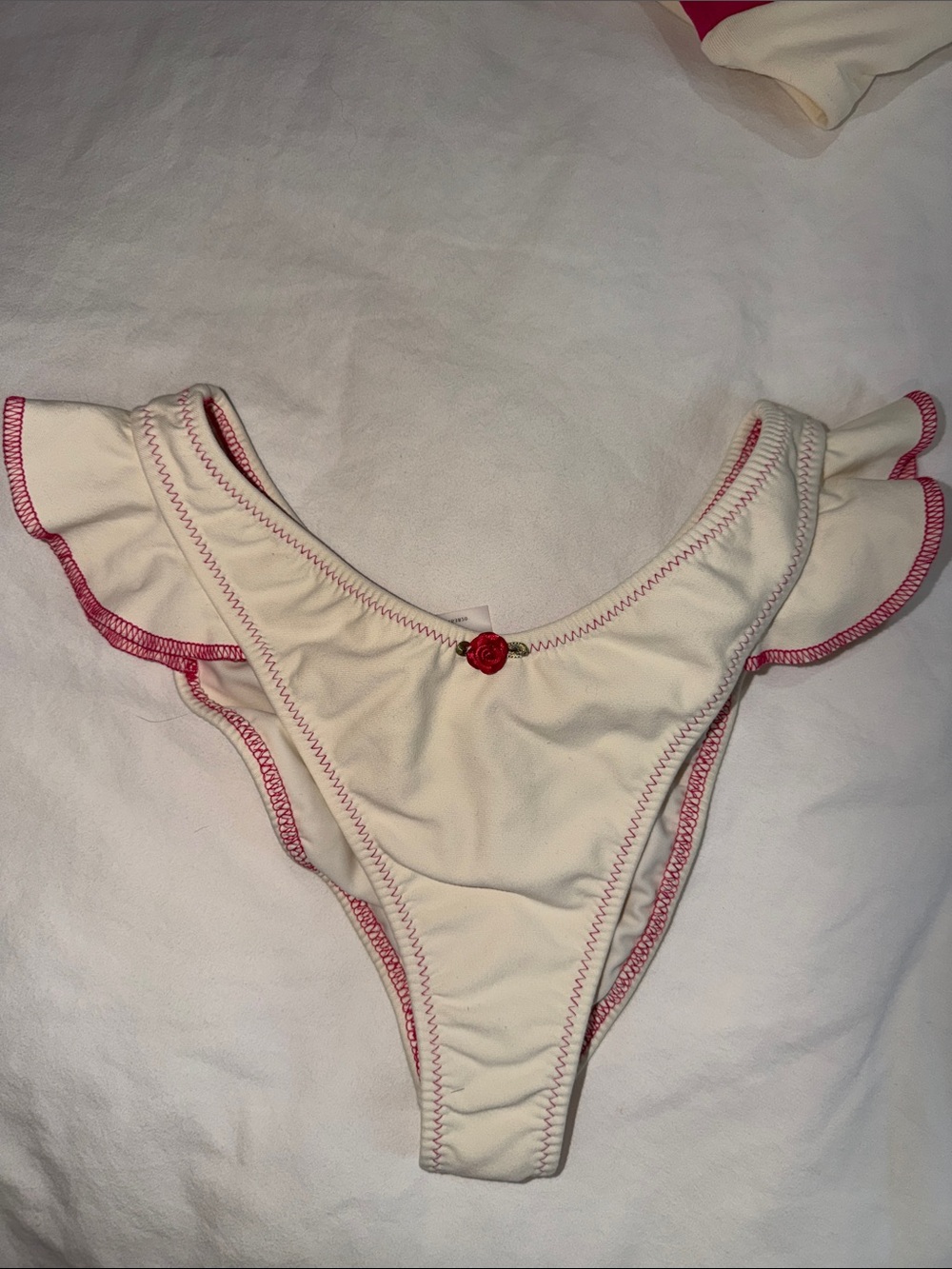 Montce Cream Bikini with Pink Trim - Picture 5 of 5